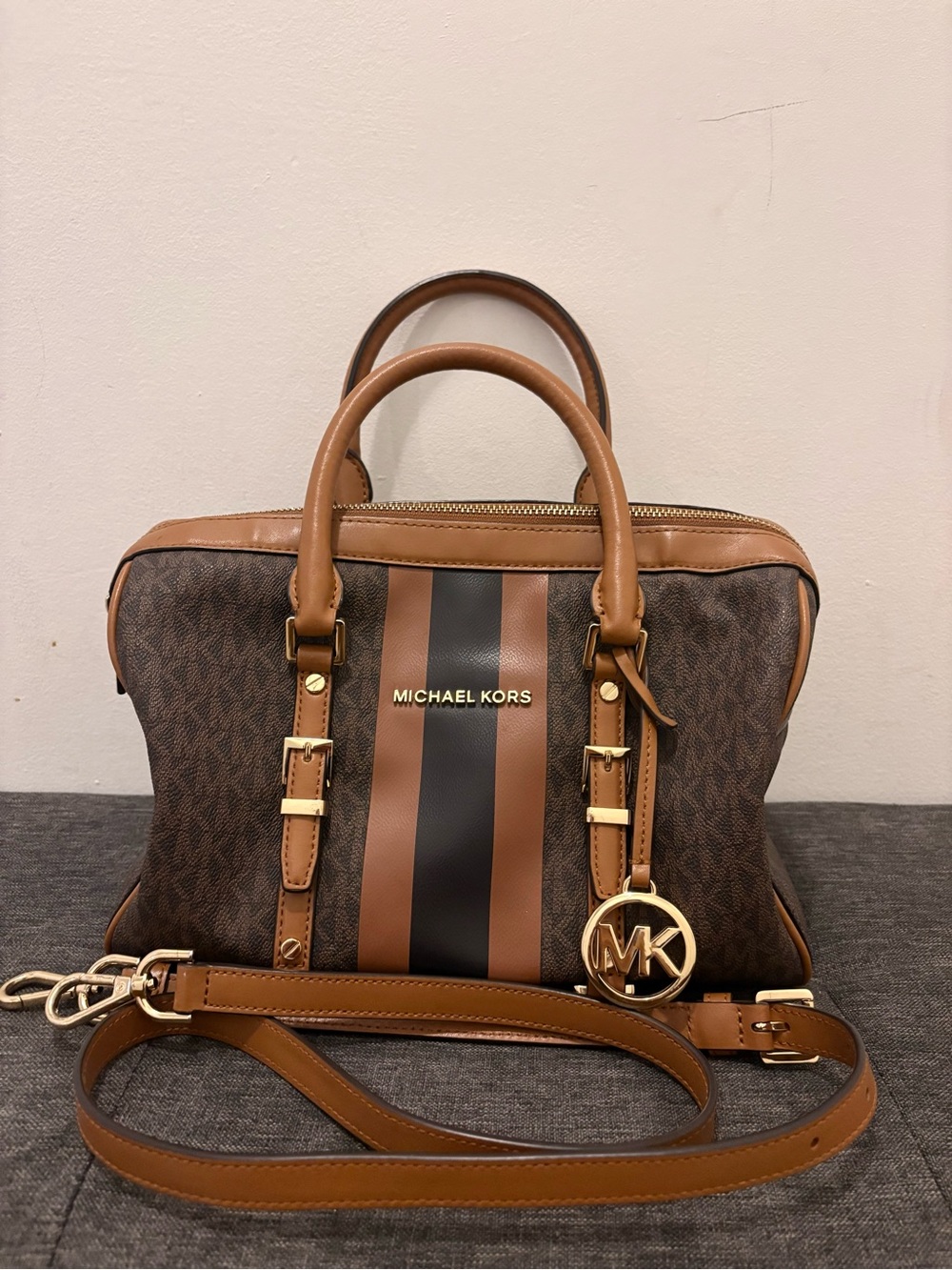 Michael Kors Bedford Legacy Medium Duffle Satchel (Brown) - Picture 1 of 5